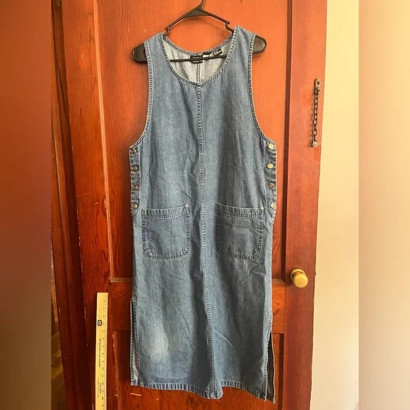 Denim Sleeveless Dress - Picture 1 of 8